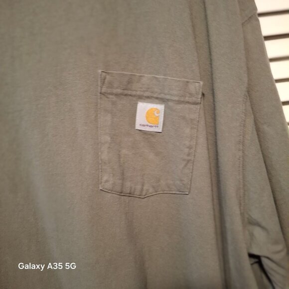 Carhartt Mens Loose Fit Pocket T-Shirt 3XL Green 100% Cotton Durable Workwear - Picture 2 of 9